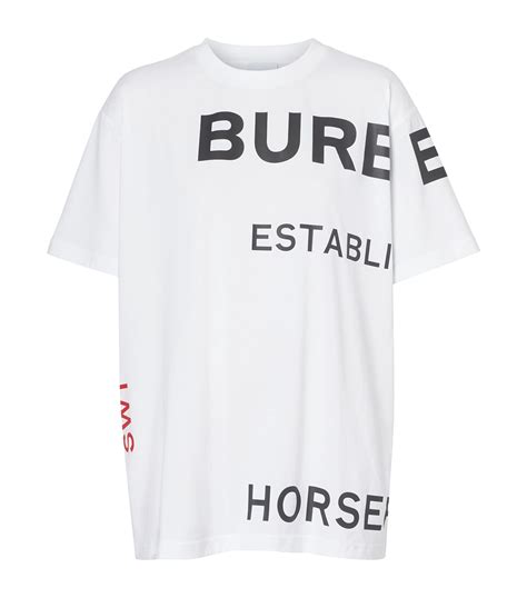 burberry horse ferry shirt white|Burberry Horseferry Print Cotton Oversized T.